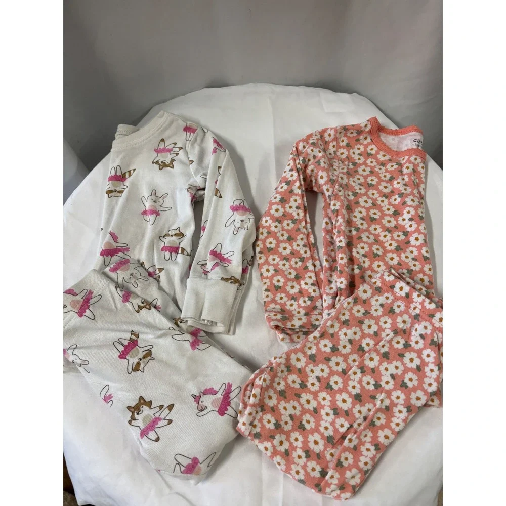 Girls 2T Pajama Set Old Navy Carter's Animal Daisy  Print‎ Sleepwear